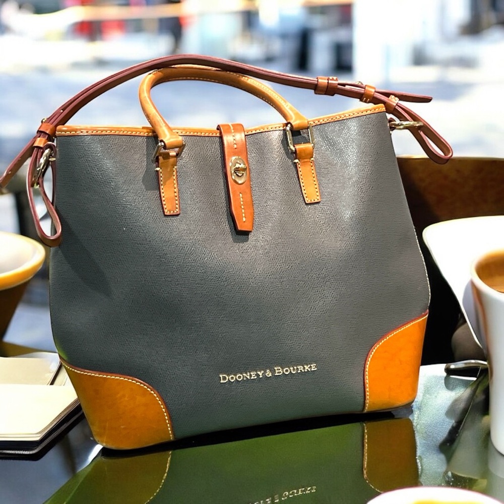 Dooney & Bourke Shelby Leather Shopper Tan Tote - Picture 4 of 10